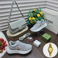 طقم نسائي أنيق شنطه كتف وحذاء مريح مع ساعة