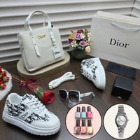 طقم نسائي فخم شنطة مع حذاء ونظارة وساعة داخل باكج...