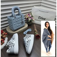 طقم نسائي شتوي فاخر مع شنطة وحذاء وشال فرو