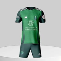 طقم الاهلي السعودي الجديد لون أخضر 2025