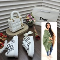 طقم نسائي شتوي فاخر مع شنطة وحذاء وشال فرو