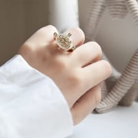 خاتم فضة مطلي بالذهب باسمك حسب الطلب تصميم أنثوي ي...