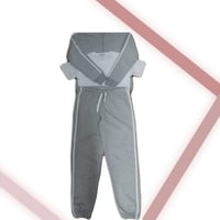 طقم رياضه رمادي 3 قطع قطني