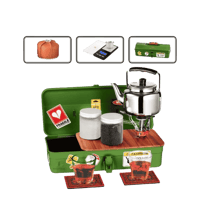 عزبة شاي مع جميع الاغراض