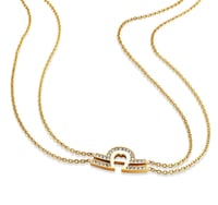 سلسلة اجنر ذهبيه مطليه مرصعة بالاحجار ومزينه بلوقو...