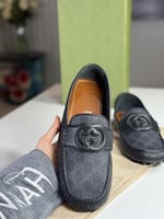 لوفر رسمي قوتشي سجنشر انترلوك Gucci Square Toe Lea...