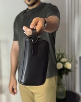 كوتش سمول ترفل كت اسود جلد طبيعي