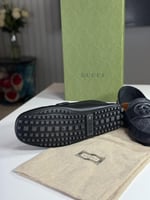 لوفر رسمي قوتشي سجنشر انترلوك Gucci Square Toe Lea...