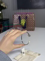 اسوار بانجل فضي بعلامة توري برتش و لولو ROPE LOGO...