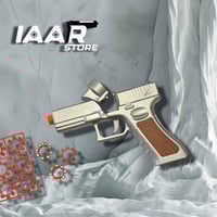 مسدس نص طرطعان حديد فضي مع شريط بارود