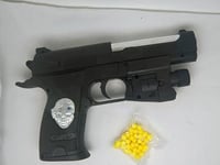 مسدس خرز نص بلاستك مع ليزر وكشاف سيفتي 6 مل حمله ع...