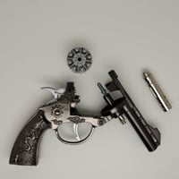 مسدس محاله ربع حديد مع كاتم اسود رمادي