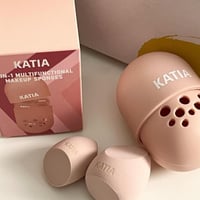 اسفجة دمج مكياج مع حافظة واقيه من كاتيا - قطعتين