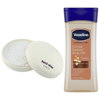 مجموعة بودرة الجسم فرانك مع جل الكاكاو من فازلين