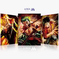 بوستر أنمي 3D متحرك - لوفي سانجي زورو من أنمي ون ب...