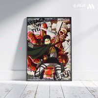 بوستر أنمي 3D متحرك - ايرين ميكاسا ليفاي من أنمي ه...