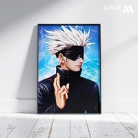 بوستر أنمي 3D متحرك - غوجو ساتورا من أنمي جوجيتسو...