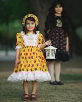 فستان شالكي اصفر /دانتيل