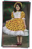 فستان شالكي اصفر /دانتيل