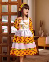 فستان شالكي برتقالي /دانتيل