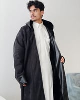 فروه قماش جوخ مع جلد على الاطراف رجالي