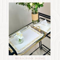 طقم صينية ضيافة ( مفرش + بيت مناديل )