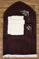 طقم بوكيه الورد البرغندي