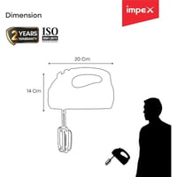 امبيكس خلاط يدوي - 5 سرعات - 200 واط - فضي وأسود -...