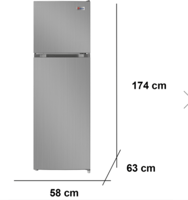 تكنو بيست ثلاجة بابين - 250 لتر - 8.9 قدم مكعب - ف...