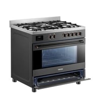 فرن توشيبا غاز مع شواية 5 عيون مقاس 90x60 ستانلس ا...