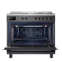 فرن توشيبا غاز مع شواية 5 عيون مقاس 90x60 ستانلس ا...