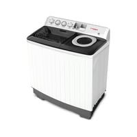 هومر غسالة حوضين 12 كيلو بغطاء شفاف - أبيض - HSA40...