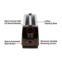 محمصة خبز تكنوبست 4 شرائح – فضية قوية BET-02S