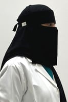 نقاب اسلامي اسود طويل /قصير - white niqab
