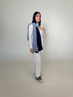 طرحه مكس لون كحلي مع لون رمادي ثلجي