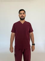 سكراب رجالي عنابي - Burgundy men's scrub