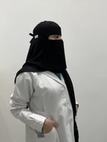نقاب اسود طويل /قصير - white niqab