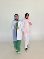 طرحه مكس لون وردي مع لون اف وايت