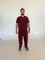 سكراب رجالي عنابي - Burgundy men's scrub