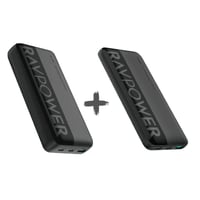 بكج بطاريتين راف باور بقوة 20 واط بسعة 10000 + 200...