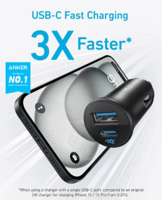 انكر - شاحن سيارة بقوة 30 واط بمنفذ تايب سي و منفذ...