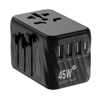 شاحن جداري للسفر دولي أسود 45 واط