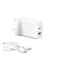 شاحن أنكر USB-C بتقنية شحن سريع 20 واط - مع منفذين