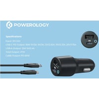 شاحن سيارة باورولوجي بقوة 47 واط بمخرج مزدوج - أسو...