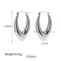 اقراط فضية مصنوعة من الستانلس ستيل المطلي بالفضة ض...