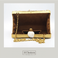 شنطة بنات هندية مصنوعة يدوياً مع سلسلة ذهبية