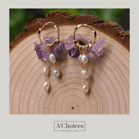 أقراط مصنوعة يدوياً من الفضة والنحاس المطلي بالذهب...