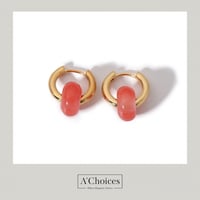 اقراط ذهبية بحجر الكوارتز