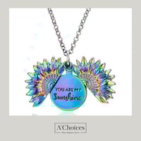 قلادة زهرة دوار الشمس منحوت بداخلها عبارة “YOU ARE...