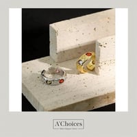 خاتم مصنوع من الفضة عيار 925 بالزيركون الملون قابل...